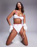 [River Island] River Island textured high waisted briefs in white 14 WHITE