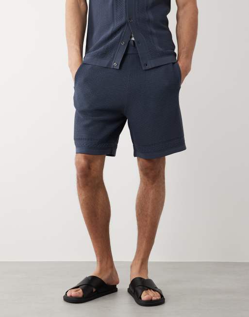 River Island textured knit shorts in dark blue - part of a set , 2 of 5