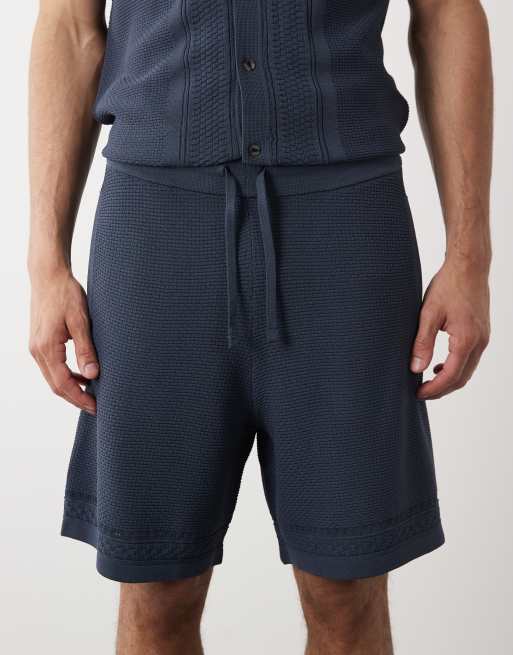 River Island textured knit shorts in dark blue - part of a set , 3 of 5