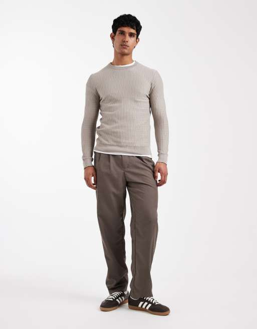 Sweat Loose Fit avec col zippé - Beige - HOMME | H&M FR