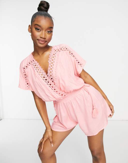 River island cheap pink playsuit