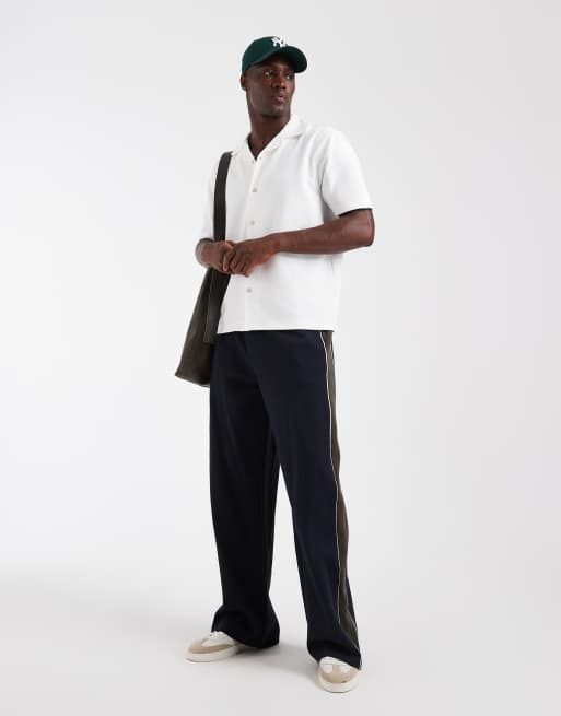 River Island textured revere shirt in white, 2 of 5