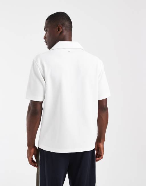 River Island textured revere shirt in white, 5 of 5