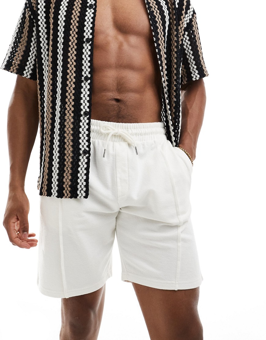 textured shorts in ecru-Neutral