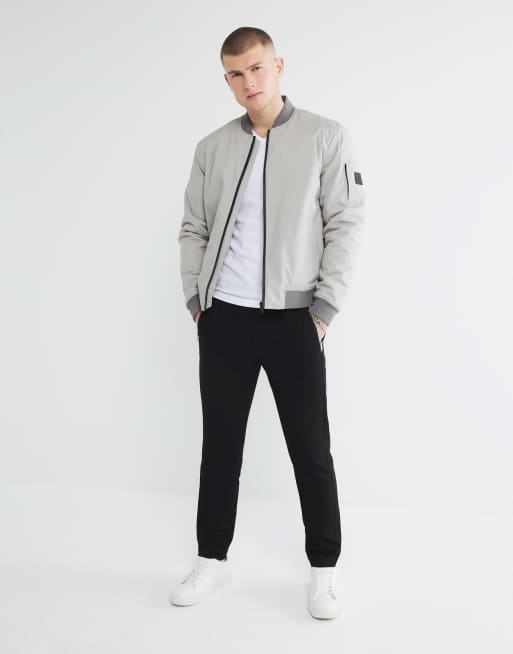 River Island Textured smart joggers in black