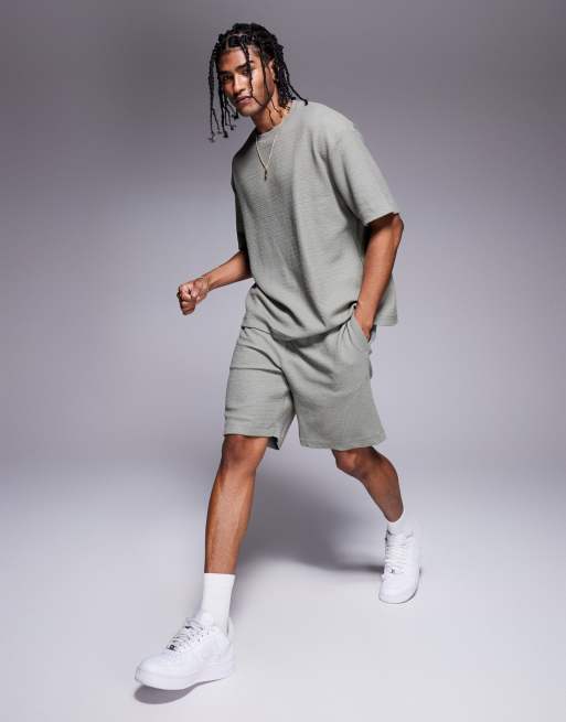 River Island textured t-shirt in khaki (part of a set), 3 of 4