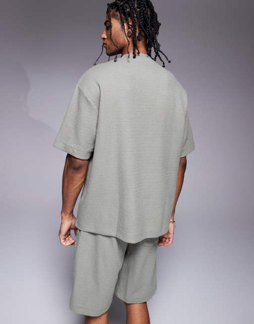 River Island textured t-shirt in khaki (part of a set), 4 of 4