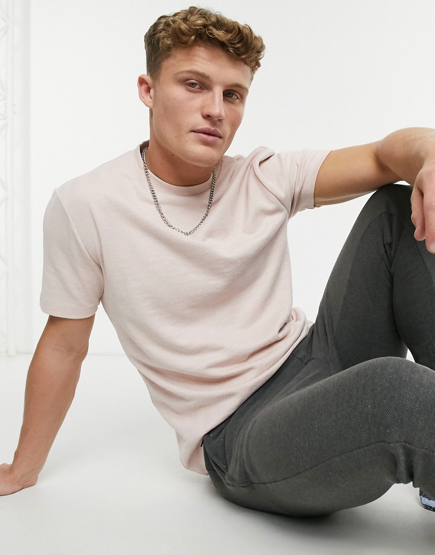 River Island textured t-shirt in pink