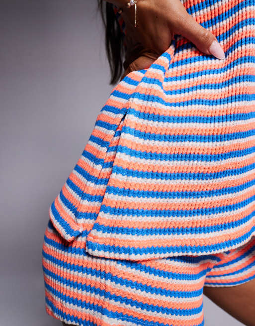 River Island textured tank top co-ord in pink stripe, 4 of 4