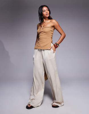 RIVER ISLAND TEXTURED TRIM BANDEAU TOP 