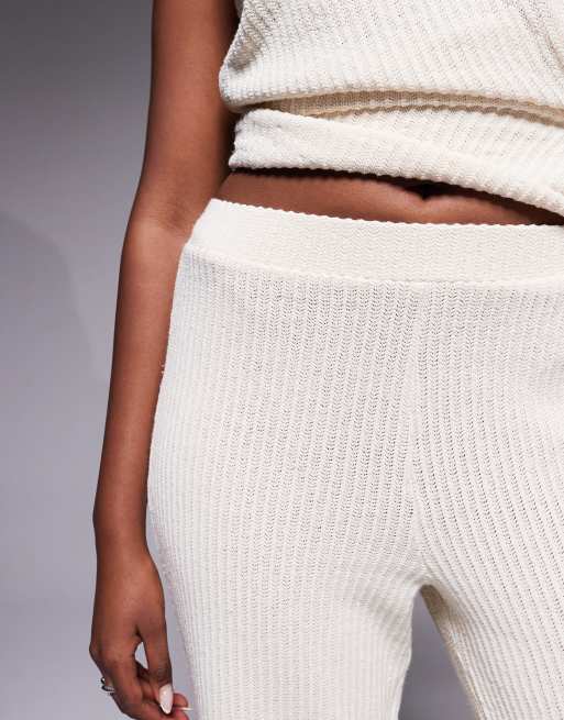 River Island textured wide leg pants in cream (part of a set), 5 of 5
