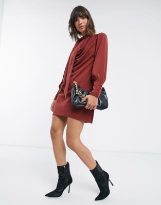 river island burgundy dress