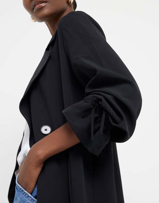 Black belted duster outlet coat