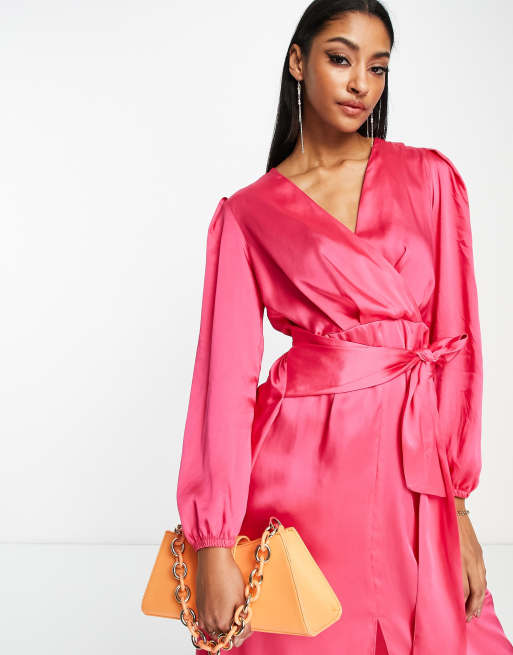 River island wrap store front midi dress