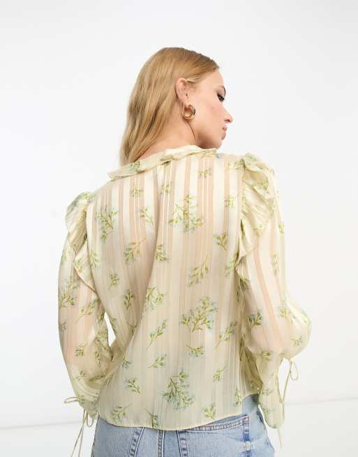 Cream store chiffon blouse