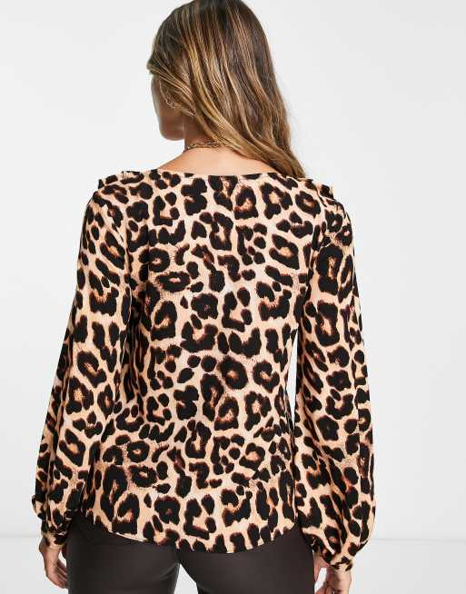 Red leopard print store top river island