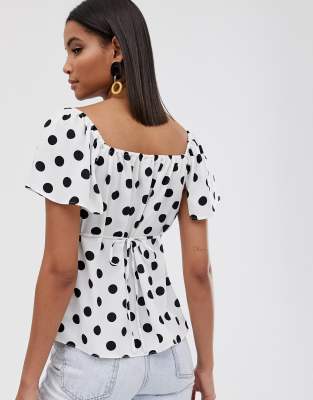 river island polka dot top