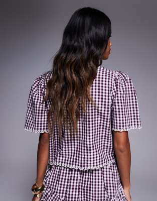 River Island Tie Front Top In Purple