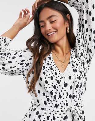 black and white polka dot dress river island