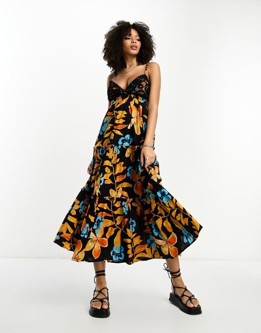 Dress tropical outlet print