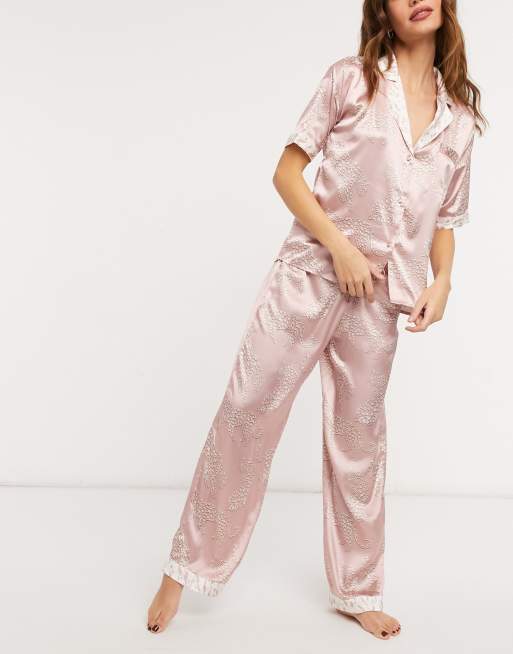 Beige silk online pyjamas