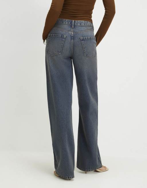 River Island Tinted relaxed straight leg jeans in denim blue, 4 of 4