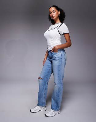 River Island Tipped 2 In White
