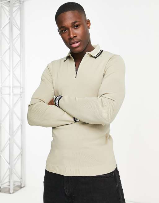 River island best sale zip polo