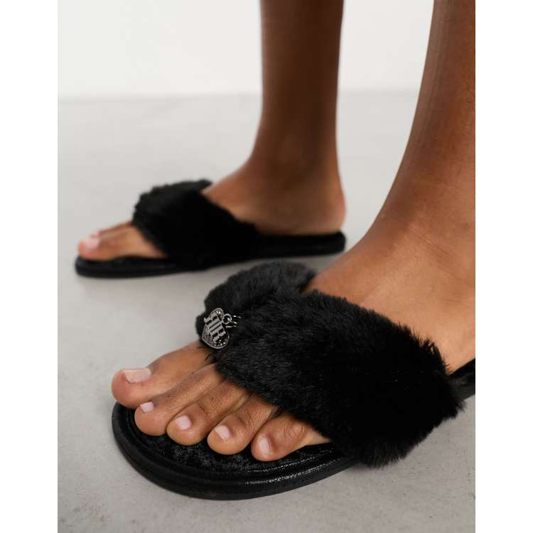 Fluffy thong hot sale slippers uk