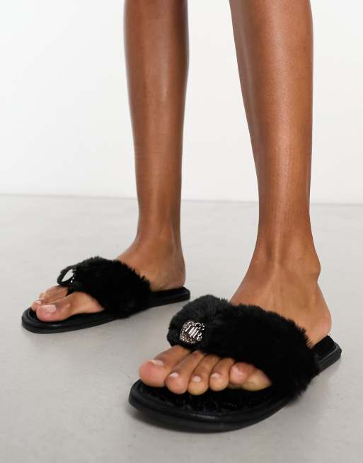 River island clearance fluffy slippers