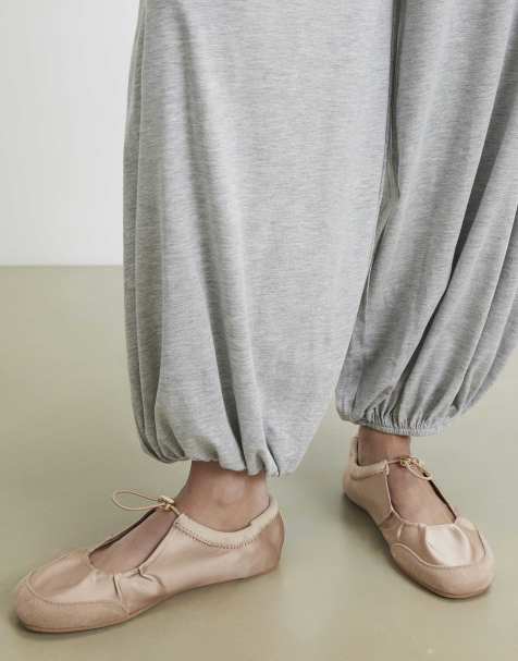 River Island Toggle sneakerina ballet trainers in beige - view 1