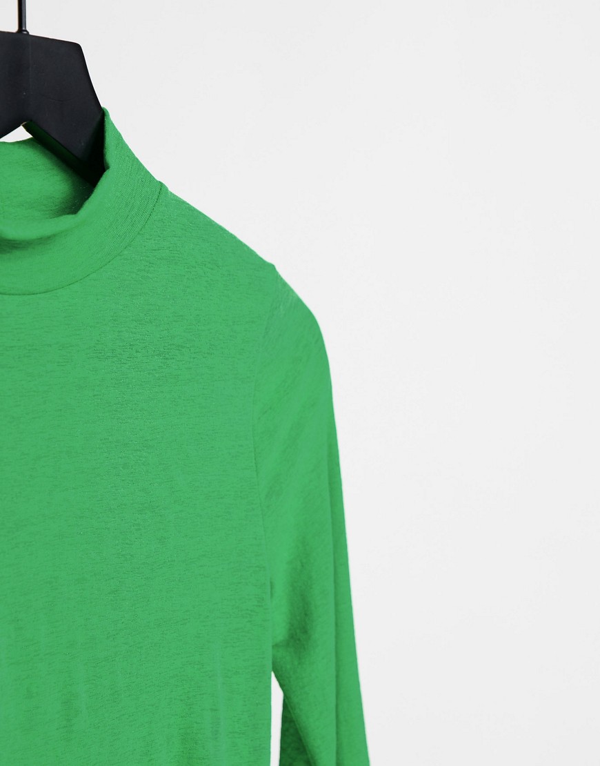 Top a maniche lunghe in rete verde - River Island T-shirt donna  - immagine3