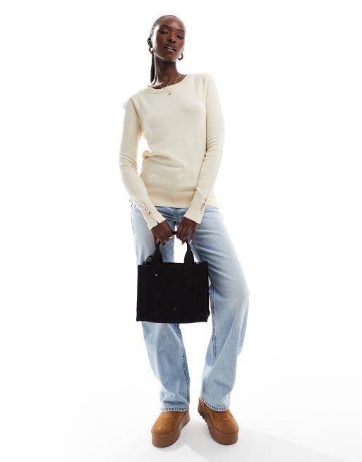 River Island - Top en maille fine - Crème, 3 de 4