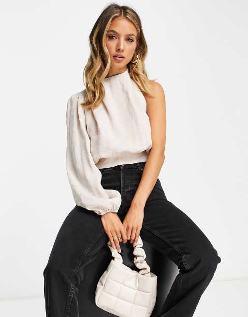 River Island - Top met blote schouder in wit