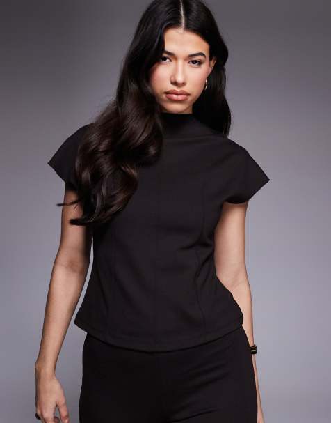 River Island - Top met naaddetail in donkerbruin, deel van co-ord set - view 1