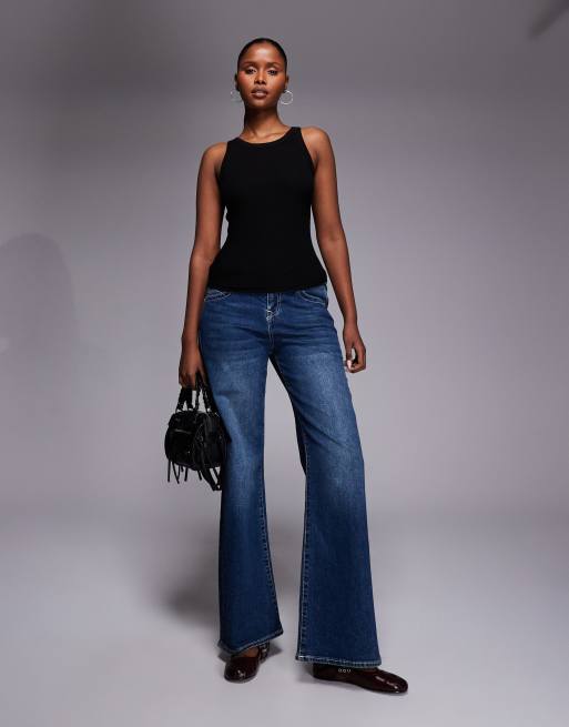 River Island - Top senza maniche nero a coste con fascette , 2 di 4