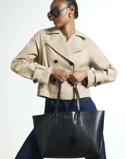 River Island Tote bag with internal pouch in black - view 1