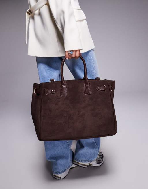 River Island – Tragetasche in Braun mit Schlossdetail auf der Vorderseite, 2 von 4