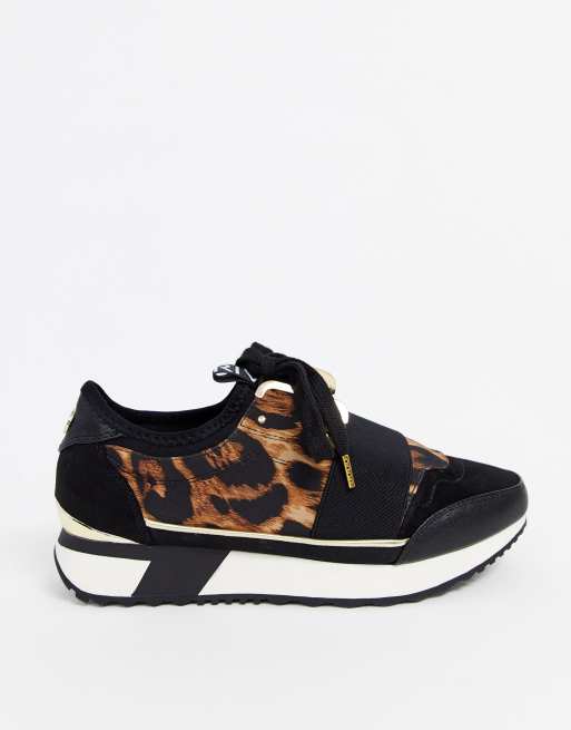 River island leopard store print trainers