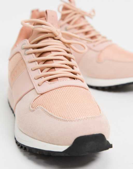 River island rose gold hot sale trainers