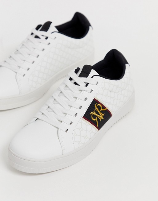River Island trainers with embroidery in white