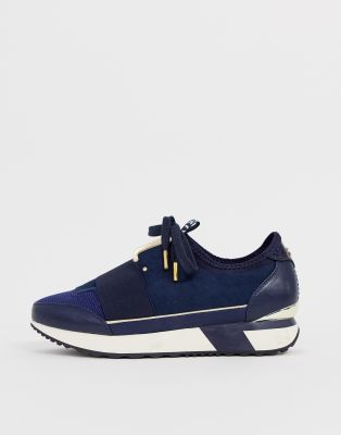 river island navy trainers