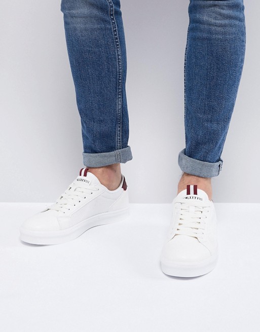 River Island trainers with mesh side detail in white