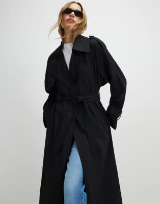 River Island - Trench-coat long - Noir