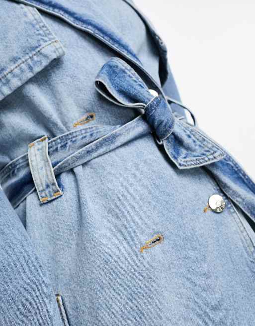 River Island - Trench in denim blu, 3 di 4