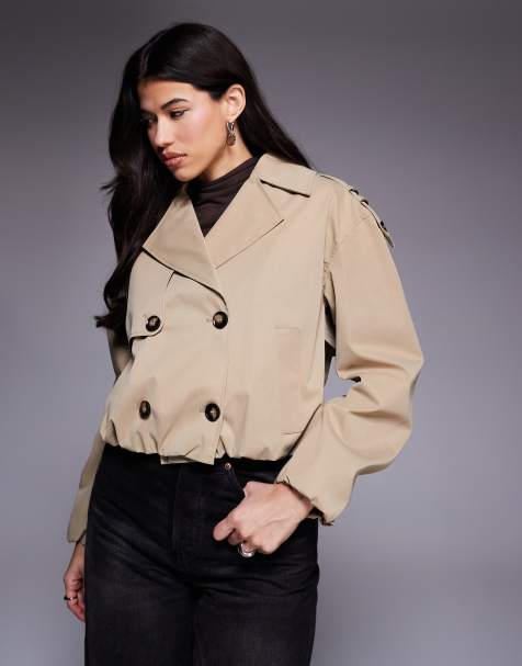 River Island - Trench taglio corto beige con fondo a palloncino - view 1