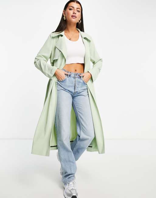 River Island – Trencz z paskiem w kolorze zielonej szałwii