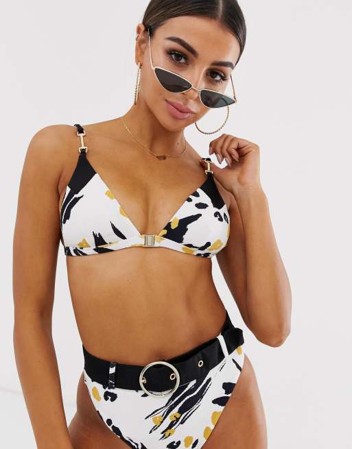River Island – Triangel-Bikini mit abstraktem Muster, 2 von 3