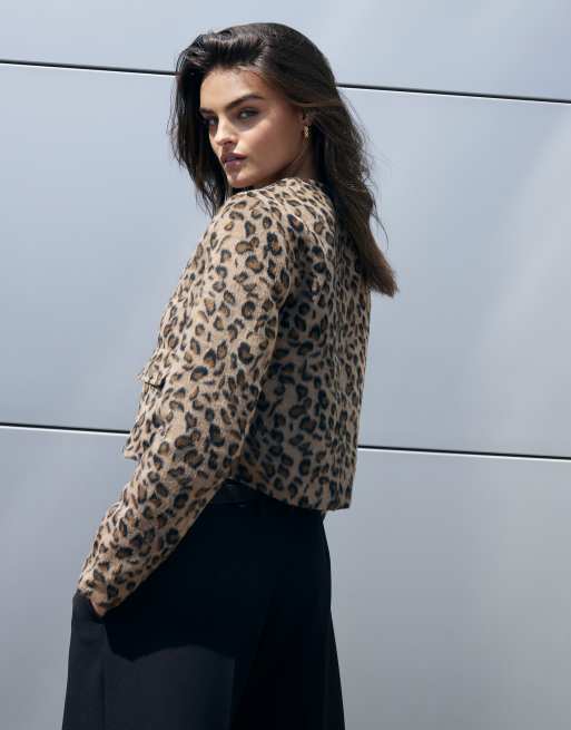 River Island – Trophy – Leopardmönstrad jacka utan krage, 2 av 3