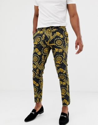 River Island trousers in baroque print 